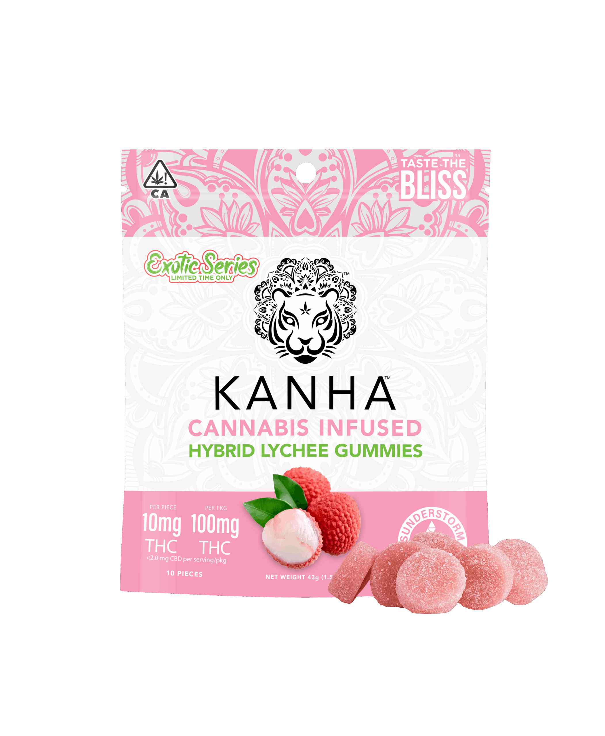 Kanha Gummies 100mg – Lychee – Hybrid – Exotic Series